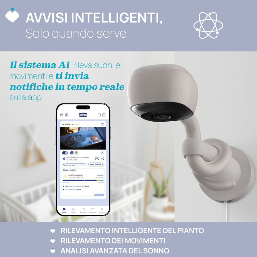 Chicco Baby Monitor Video Wi-Fi Smart AI