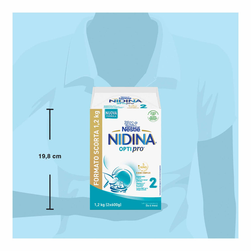 Nestlé Nidina Optipro Latte di Proseguimento 2 in polvere 1,2 kg (2x600 g)