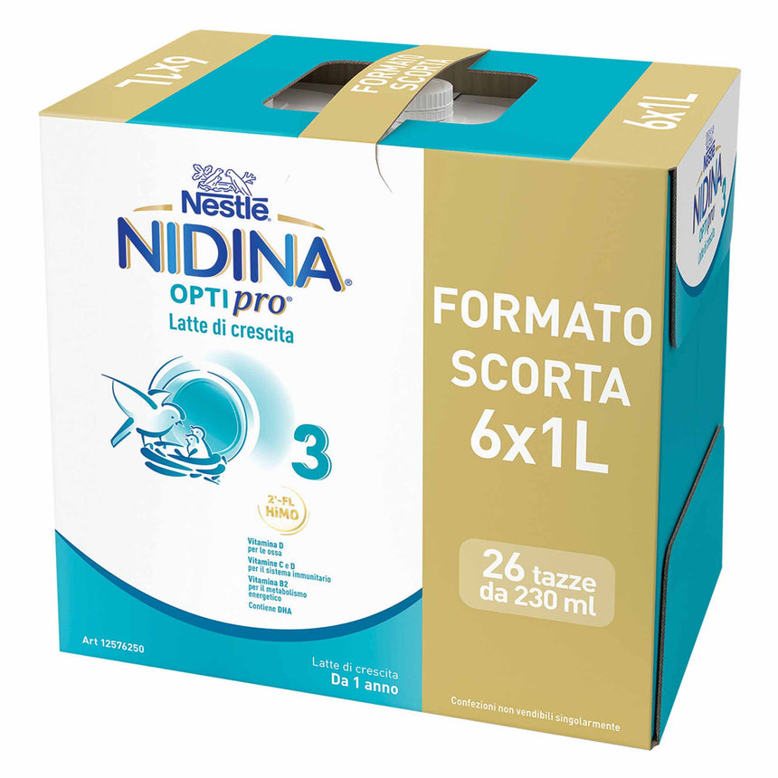 Nestlé Nidina Optipro Latte di Crescita 3 liquido 6 L (6x1 L)