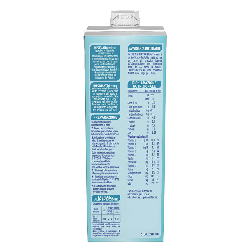 Nestlé Nidina Optipro Latte di Crescita 4 liquido 6 L (6x1 L)