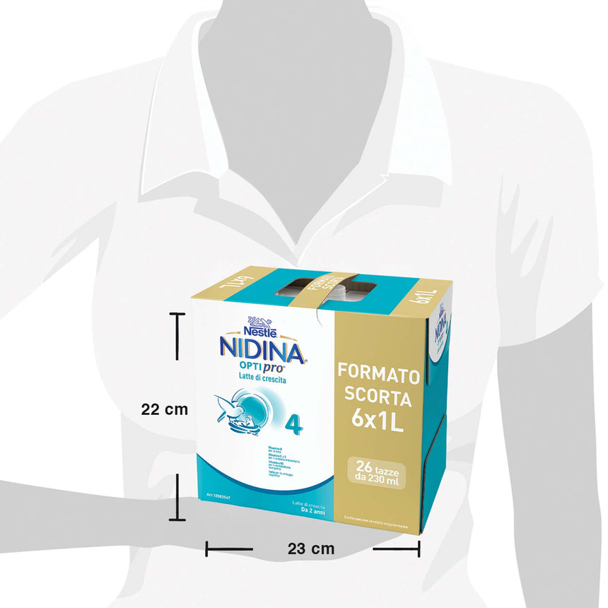 Nestlé Nidina Optipro Latte di Crescita 4 liquido 6 L (6x1 L)