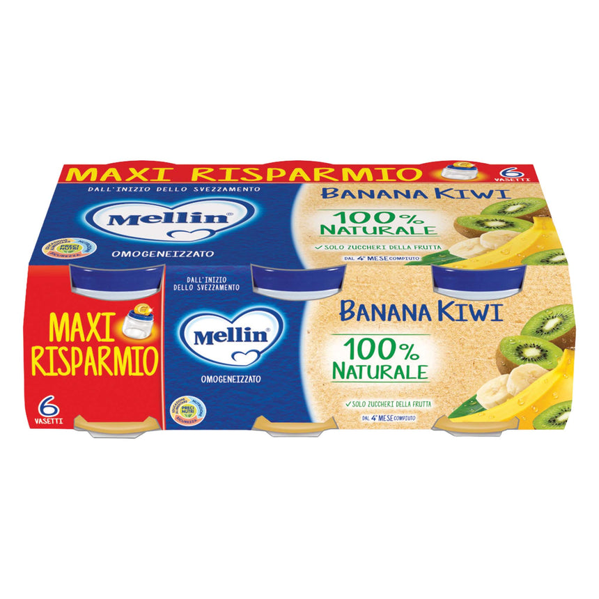 Mellin Omogeneizzato di Banana e Kiwi 600 g (6x100 g)